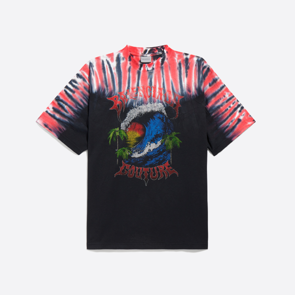 バレンシアガ ハワイアンタイダイ ココナッツツリー 半袖Tシャツ
