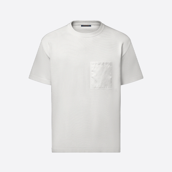 ルイ・ヴィトン ニットジャカードパッチワークナイロン装飾半袖Tシャツ