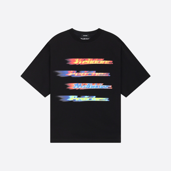 we11doneコラボレーション フレイムバラージ 半袖Tシャツ、ブラック