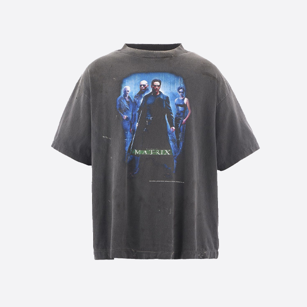 聖ミカエル マトリックスプリント 半袖Tシャツ