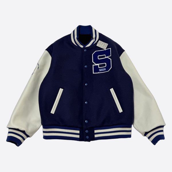 セント マイケル x セガ SG バーシティジャケット Saint Sega ブルー