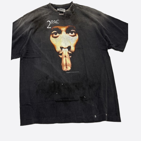 セント マイケル x トゥパック 2PC_SS Tシャツ 2PAC ブラック バリエーションB