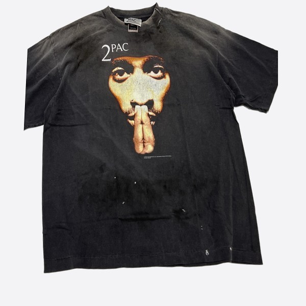 セント マイケル x トゥパック 2PC_SS Tシャツ 2PAC ブラック バリエーションB