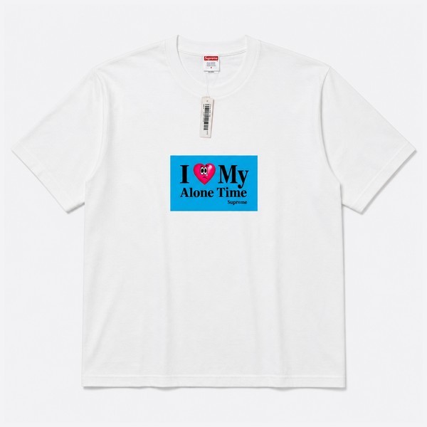 シュプリーム Alone Time Tシャツ ブラック/ホワイト