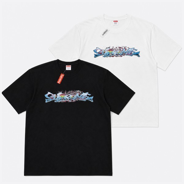 ジェイエスエー/シュプリーム マイケル・ジャクソン ボックスロゴTシャツ ブラック/ホワイト