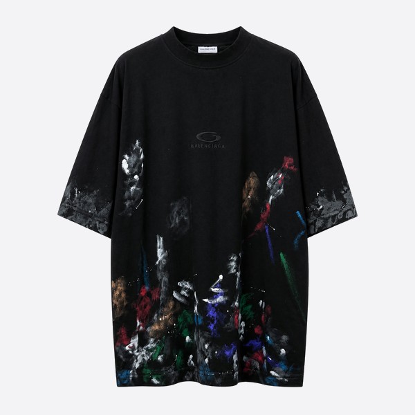 バレンシアガ ハンドペイント グラフィティTシャツ ブラック