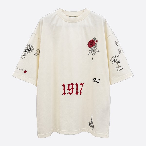 バレンシアガ タトゥーエレメントTシャツ ブラック