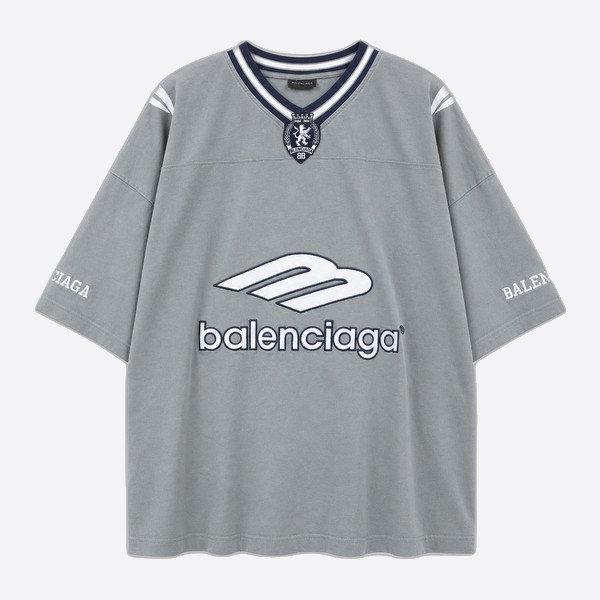 バレンシアガ 3B Football スポーツTシャツ グレー