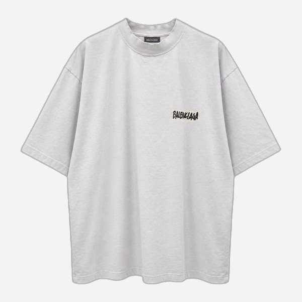 バレンシアガ マスキングテープ ロゴTシャツ グレー