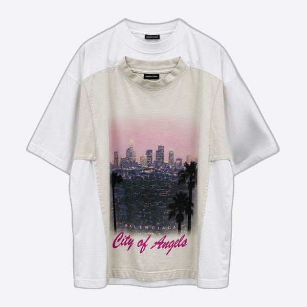 バレンシアガ ロサンゼルス レイヤードTシャツ ホワイト