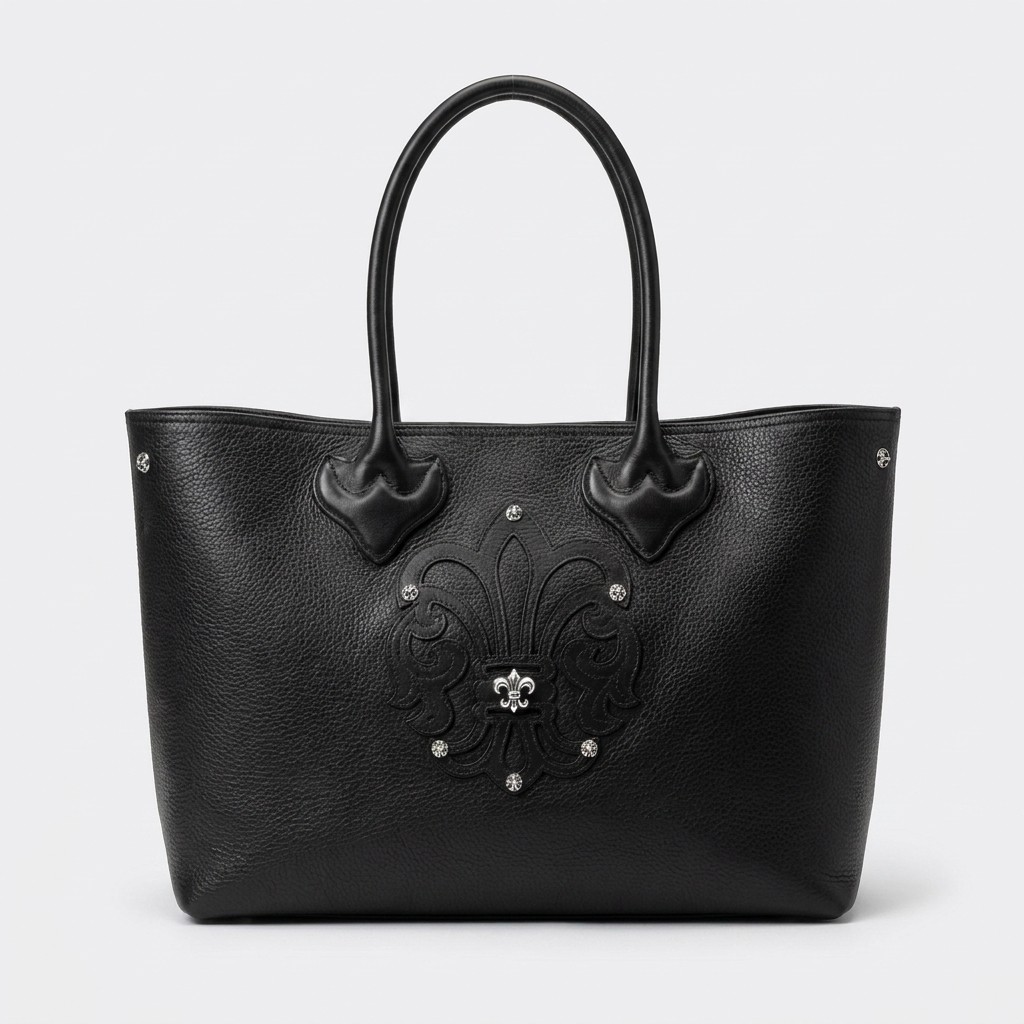 クロムハーツ ブラック クロス トート バッグ スタッズ