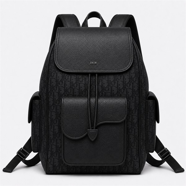 ディオール Saddle バックパック ブラック グレー オブリーク 1ADBA161YKS_H27E