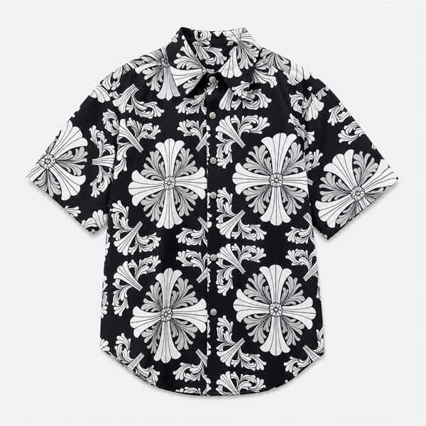 クロムハーツ Print レザーパッチ シャツ
