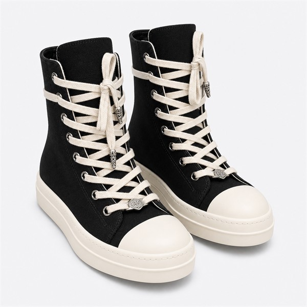 クロムハーツ x Rick Owens DRKSHDW ハイトップ スニーカー ブラック