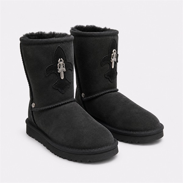 クロムハーツ x UGG ダガー レザーパッチ Mid Snow ブーツ ブラック