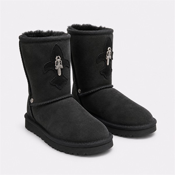 クロムハーツ x UGG ダガー レザーパッチ Mid Snow ブーツ ブラック
