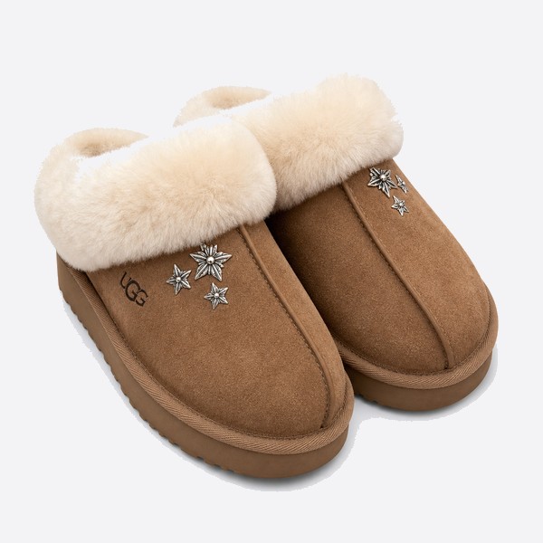 クロムハーツ x UGG スライド カーキ