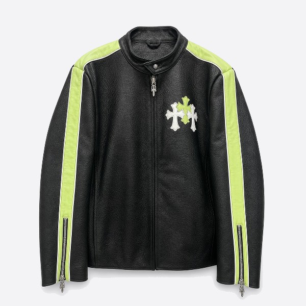 クロムハーツ Zip レザー モトジャケット イエロークロス