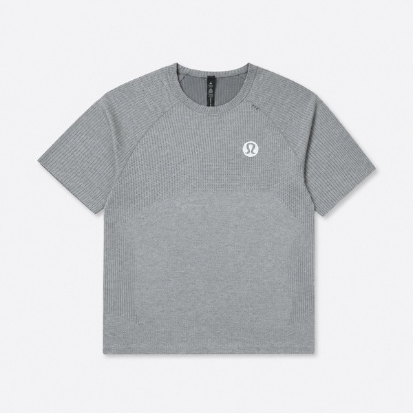 ルルレモン ベンチレーテッド ビッグロゴTシャツ グレー