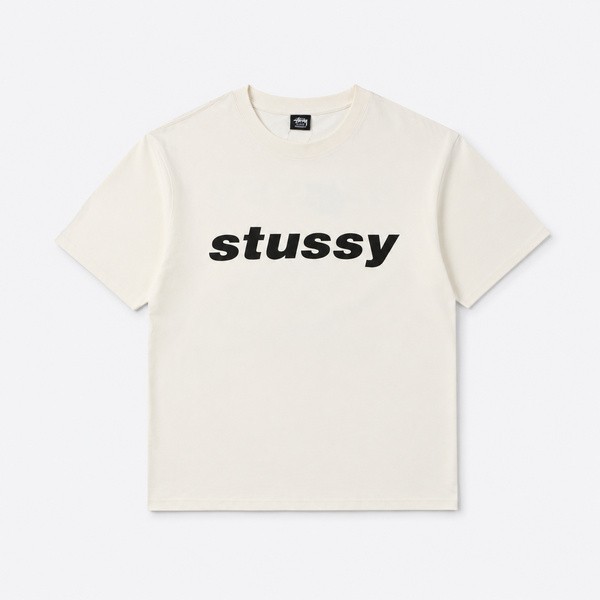 ステューシー ハーフトーンシャーク プリントTシャツ クリーム