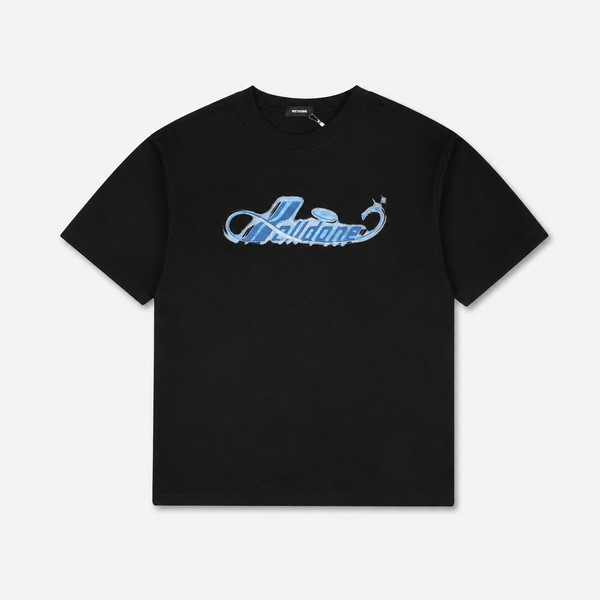 ウェルダン スプレースクリプト プリントTシャツ ブラック