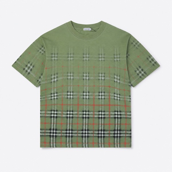 バーバリー グラデーションチェック プリントTシャツ グリーン