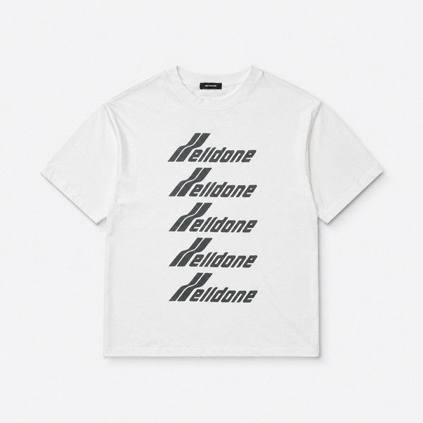 ウェルダン 5ロウ レタープリントTシャツ ホワイト
