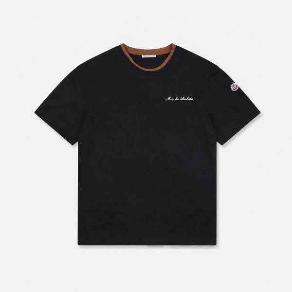 モンクレール シグネチャー コントラストレイヤーカラーTシャツ ブラック