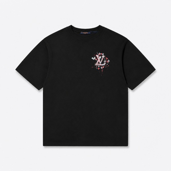 ルイ・ヴィトン グレー/ピンク グラフィティTシャツ ブラック