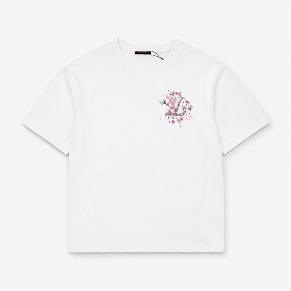 ルイ・ヴィトン グレー/ピンク グラフィティTシャツ ホワイト