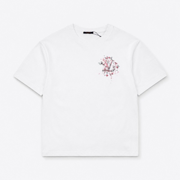 ルイ・ヴィトン グレー/ピンク グラフィティTシャツ ホワイト