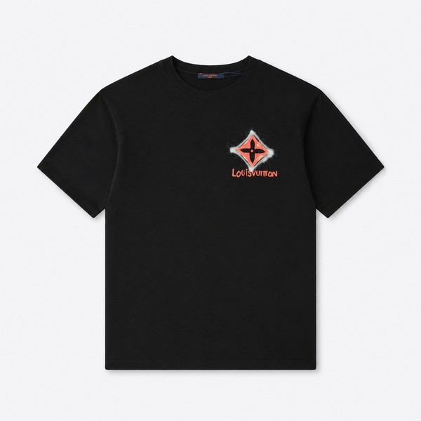 ルイ・ヴィトン ダークレッド ダイヤモンドグラフィティTシャツ ブラック