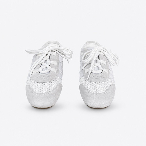 ルイヴィトン Sneakerina スエードメッシュ レーススニーカー ホワイト