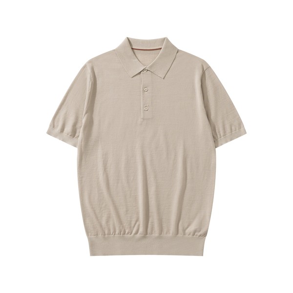 ロロ・ピアーナ Sottile ウールカシミヤシルク ポロ ベージュ FAO5066
