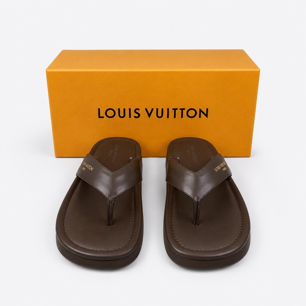 ルイヴィトン LV Flip トング ブラウン モノグラムレザー