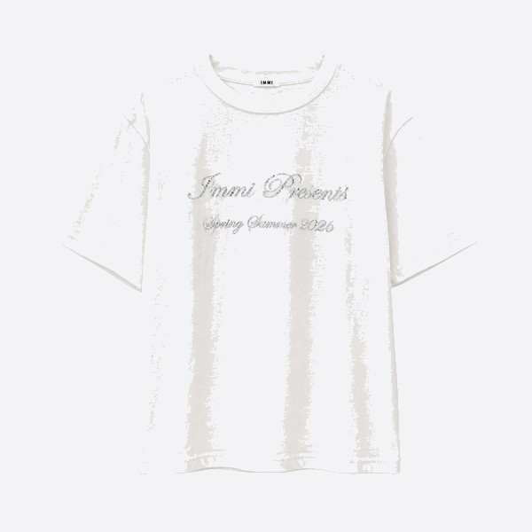 イミ ラインストーン ロゴ Tシャツ