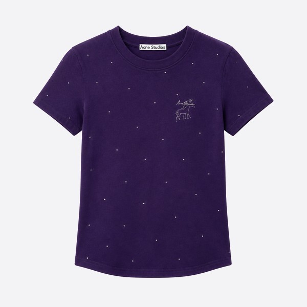 アクネ ストゥディオズ ラインストーン ウォッシュド Tシャツ