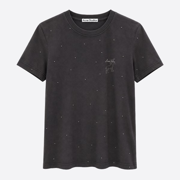 アクネ ストゥディオズ ラインストーン ウォッシュド Tシャツ