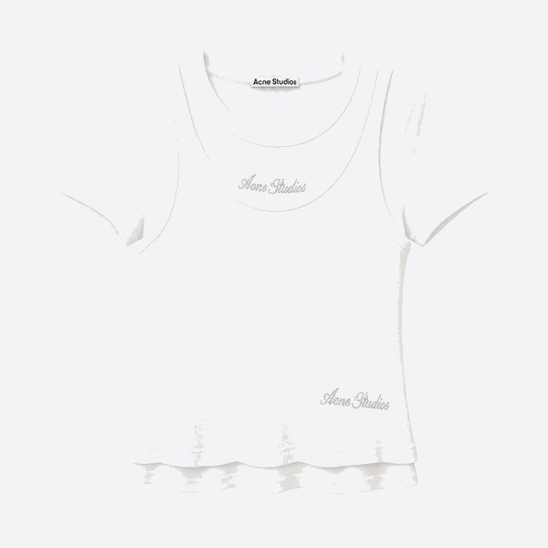 アクネ ストゥディオズ ラインストーンロゴTシャツ