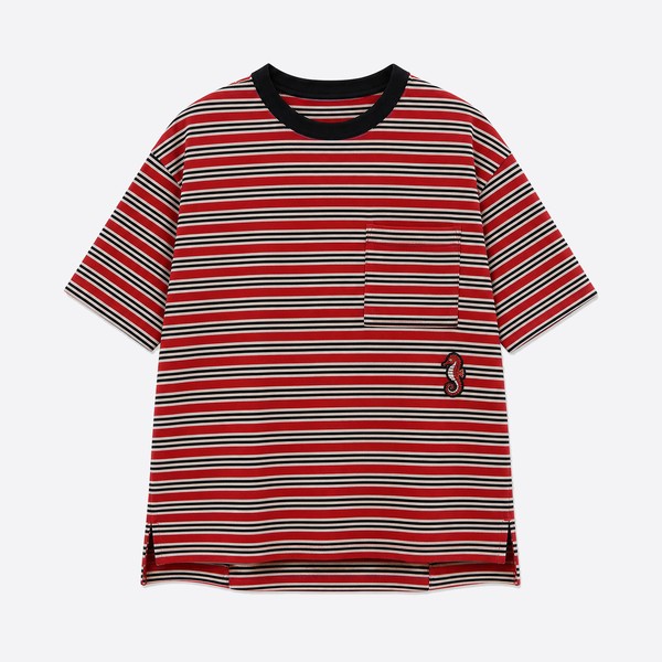 シャネル 26M ココビーチ ボーダー シーホースTシャツ レッド
