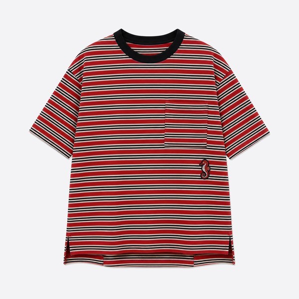 シャネル 26M ココビーチ ボーダー シーホースTシャツ レッド