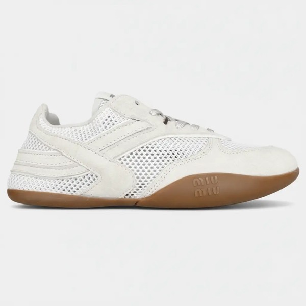ミュウミュウ ジムナジウム メッシュ スエード スニーカー ホワイト 5E589E_3KU1_F0009_F_005