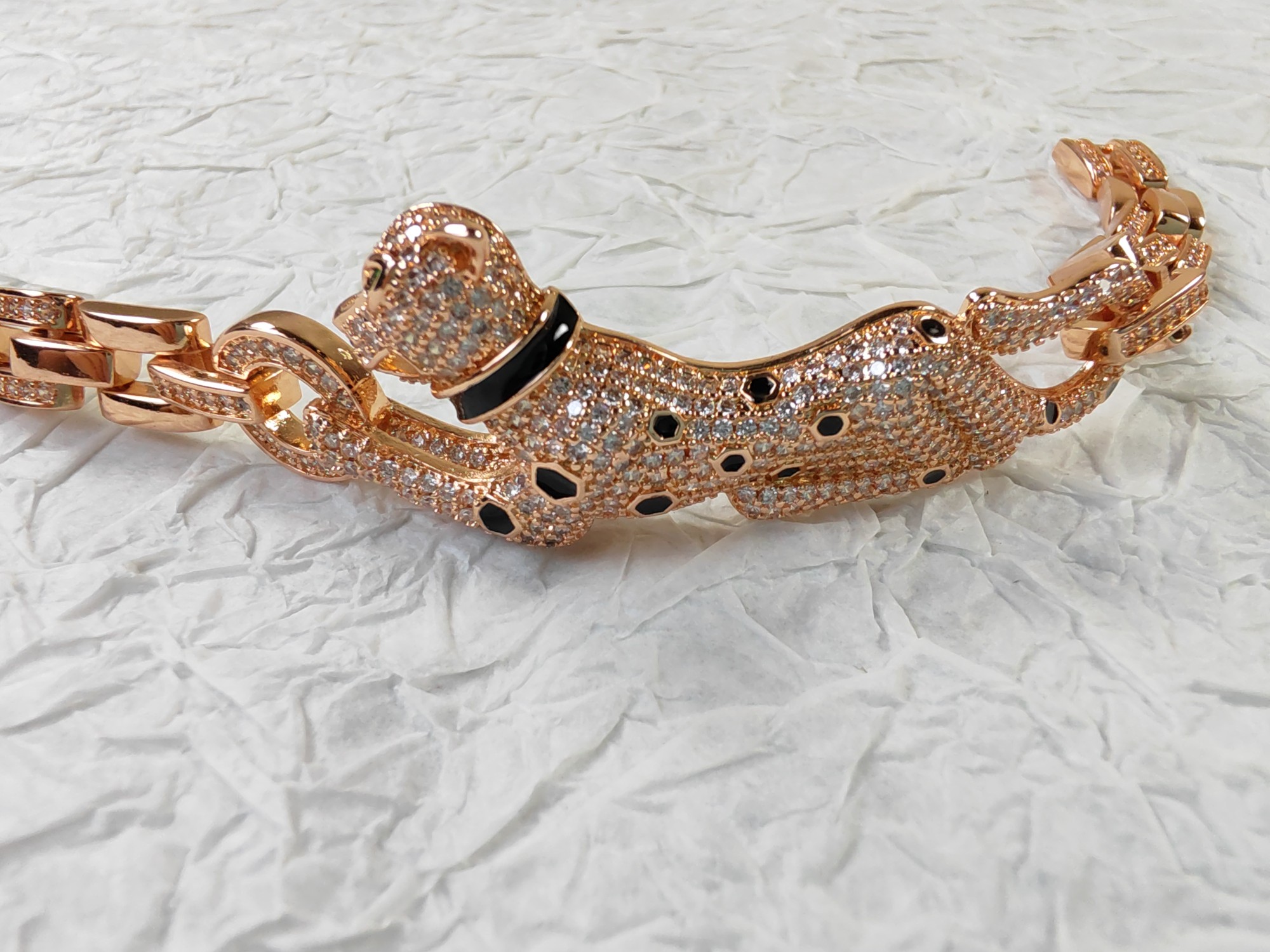 カルティエ パンテール ドゥ カルティエ チェーン ブレスレット パヴェ ダイヤモンド ローズゴールド 詳細画像 2