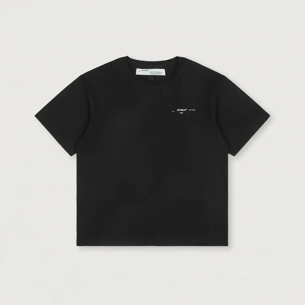 オフホワイト ウォーターカラー アロー プリント Tシャツ ブラック