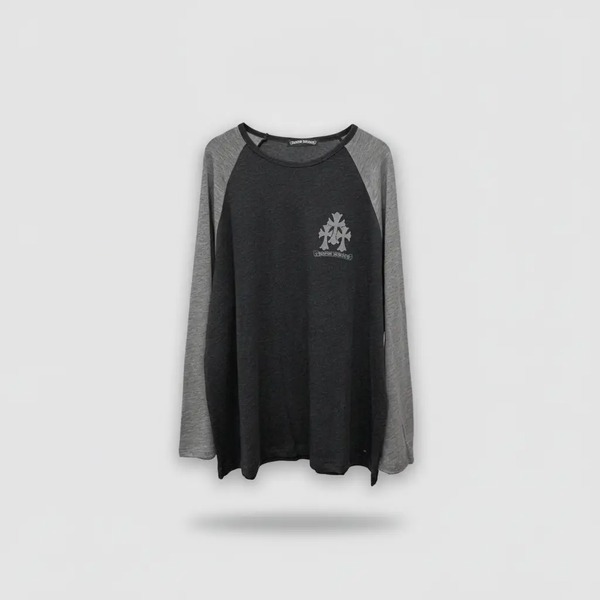クロムハーツ ラグラン長袖Tシャツ チャコールグレー