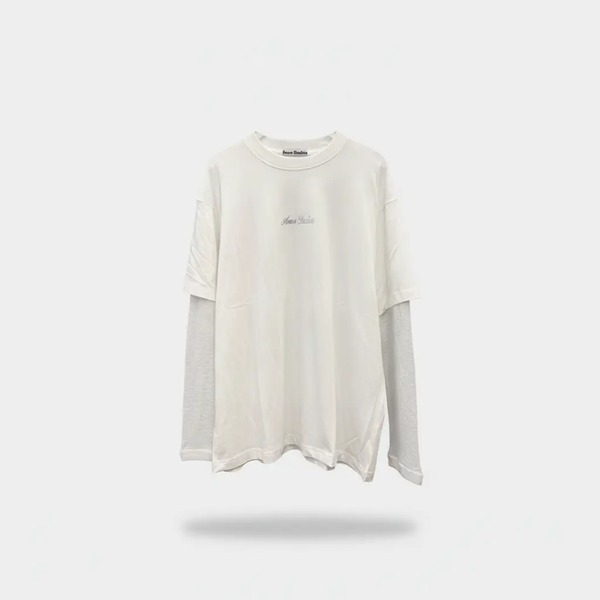 アクネ ストゥディオズ フェイクレイヤード長袖Tシャツ ホワイト/グレー