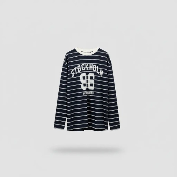 アクネ ストゥディオズ ロングスリーブ ストライプTシャツ ネイビー