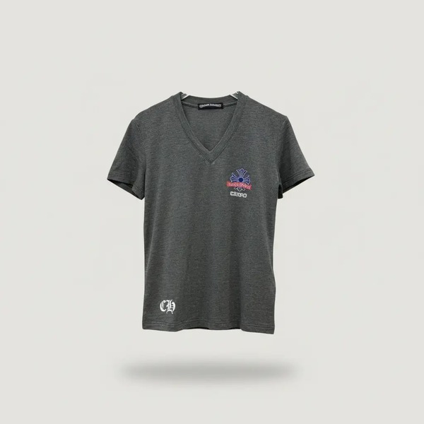 クロムハーツ 半袖 Vネック Tシャツ グレー