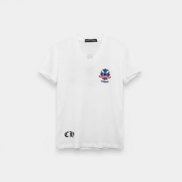 クロムハーツ Vネック 半袖Tシャツ ホワイト