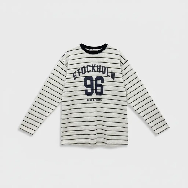 アクネ ストゥディオズ 長袖Tシャツ ストライプ ホワイト